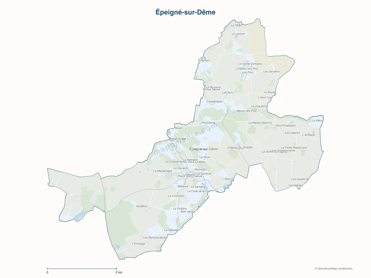 Carte de Épeigné-sur-Dême à personnaliser