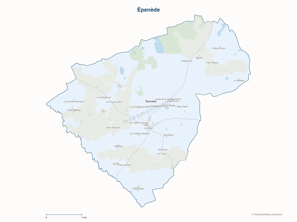 Carte de Épenède à personnaliser