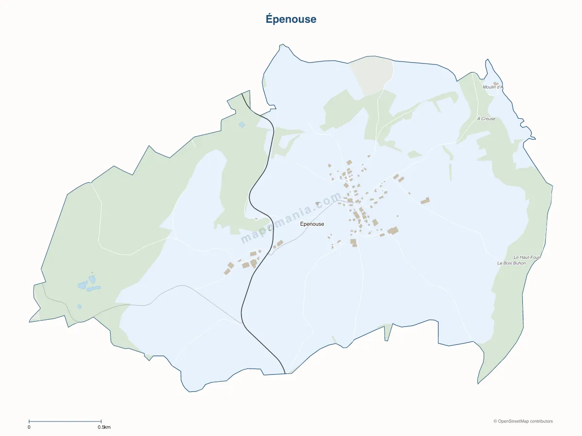 Carte de Épenouse à personnaliser