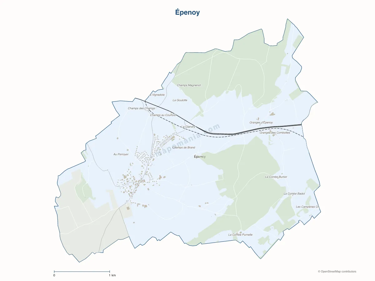 Carte de Épenoy à personnaliser