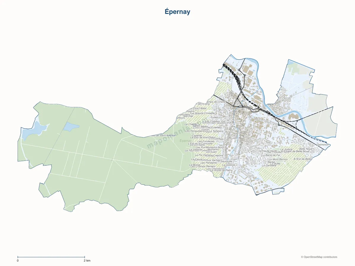 Carte de Épernay à personnaliser