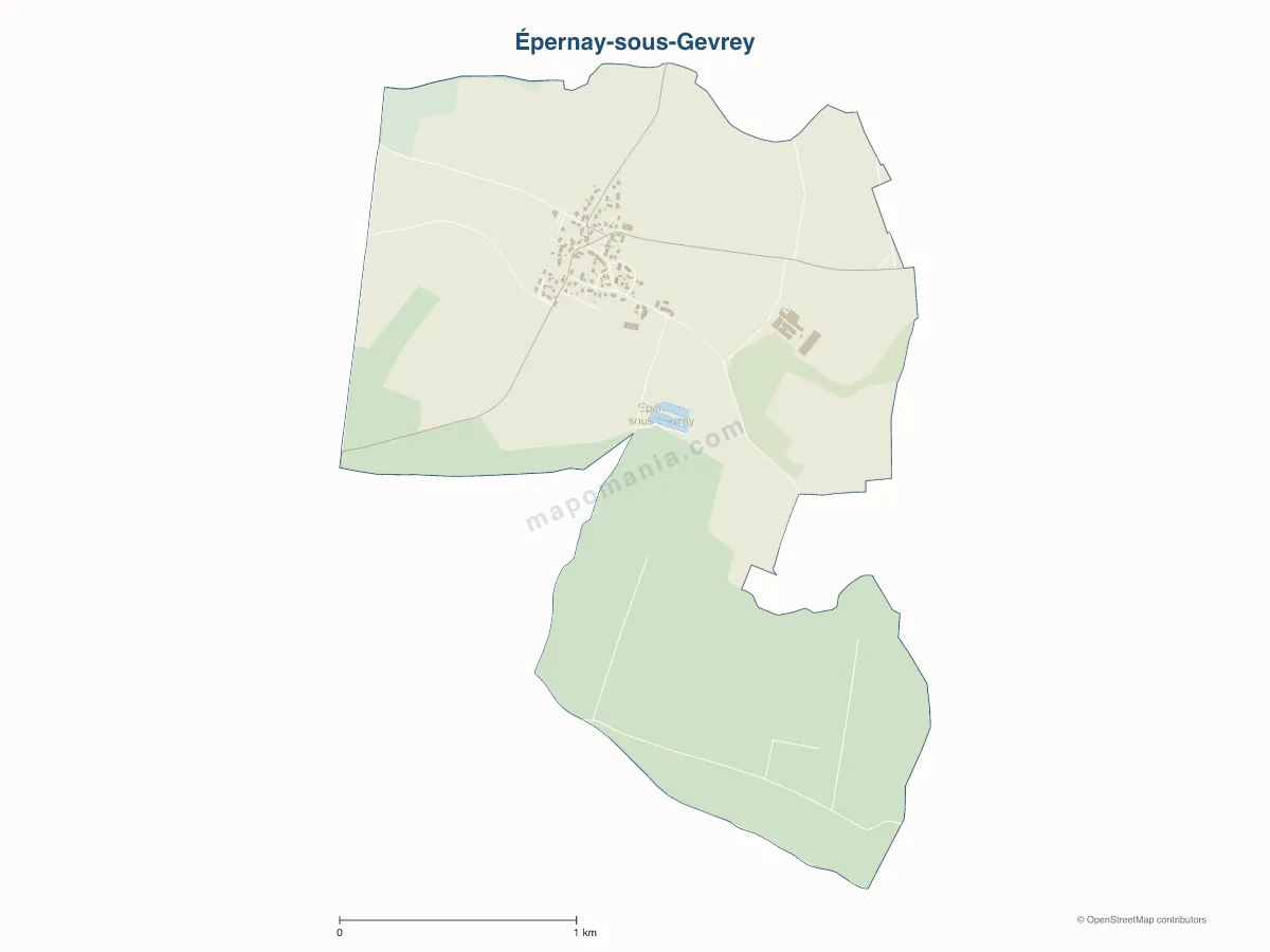 Carte de Épernay-sous-Gevrey à personnaliser