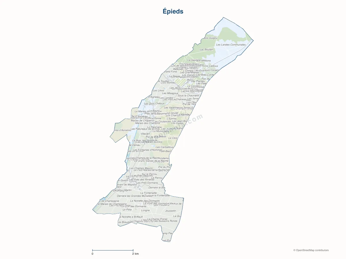 Carte de Épieds à personnaliser