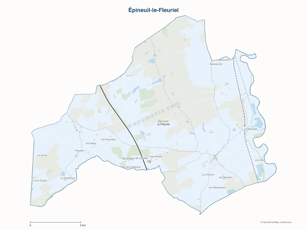 Carte de Épineuil-le-Fleuriel à personnaliser