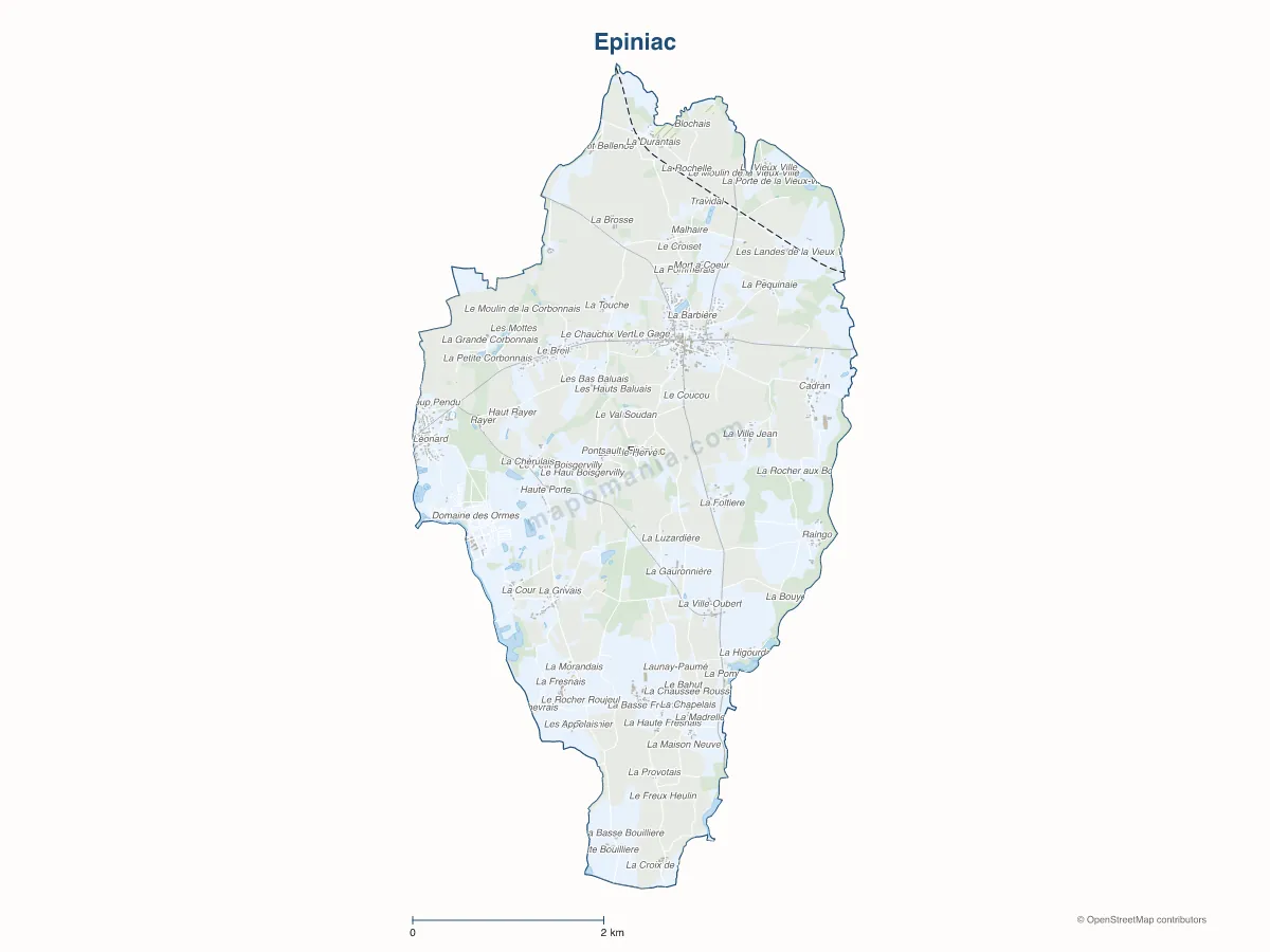Carte de Epiniac à personnaliser