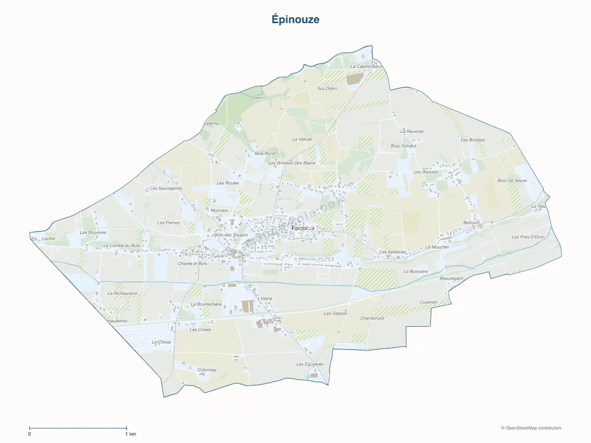 Carte de Épinouze à personnaliser