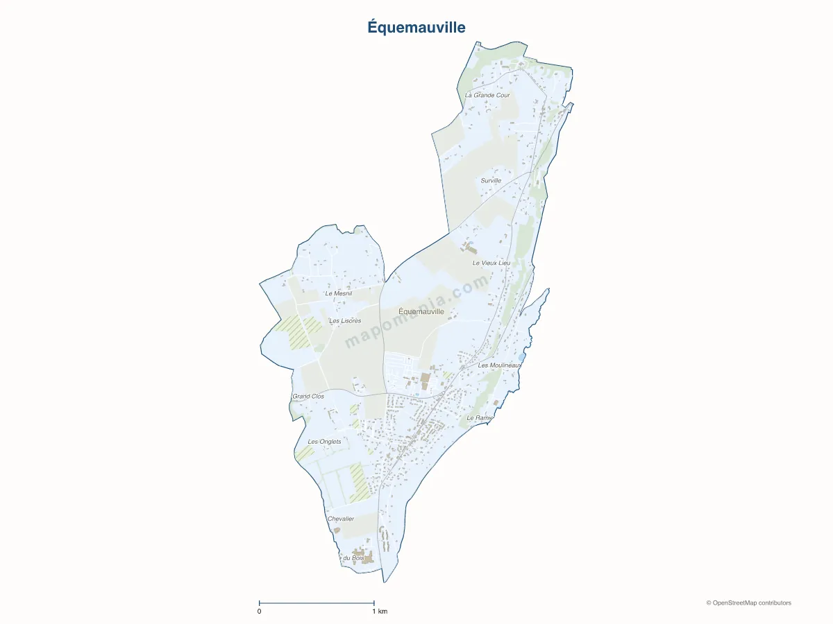Carte de Équemauville à personnaliser