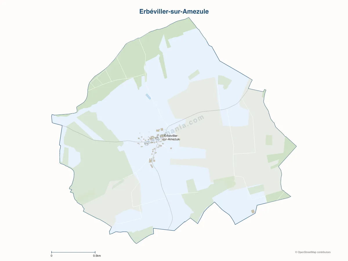 Carte de Erbéviller-sur-Amezule à personnaliser