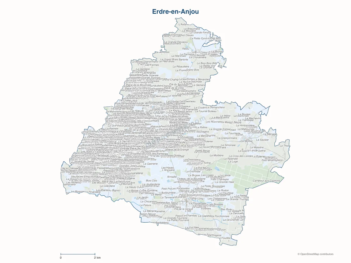 Carte de Erdre-en-Anjou à personnaliser