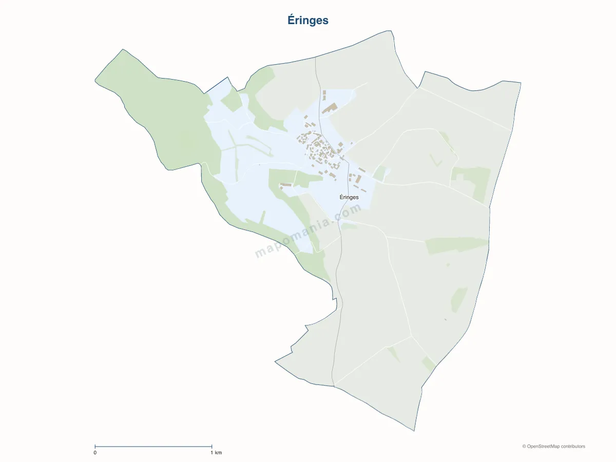 Carte de Éringes à personnaliser