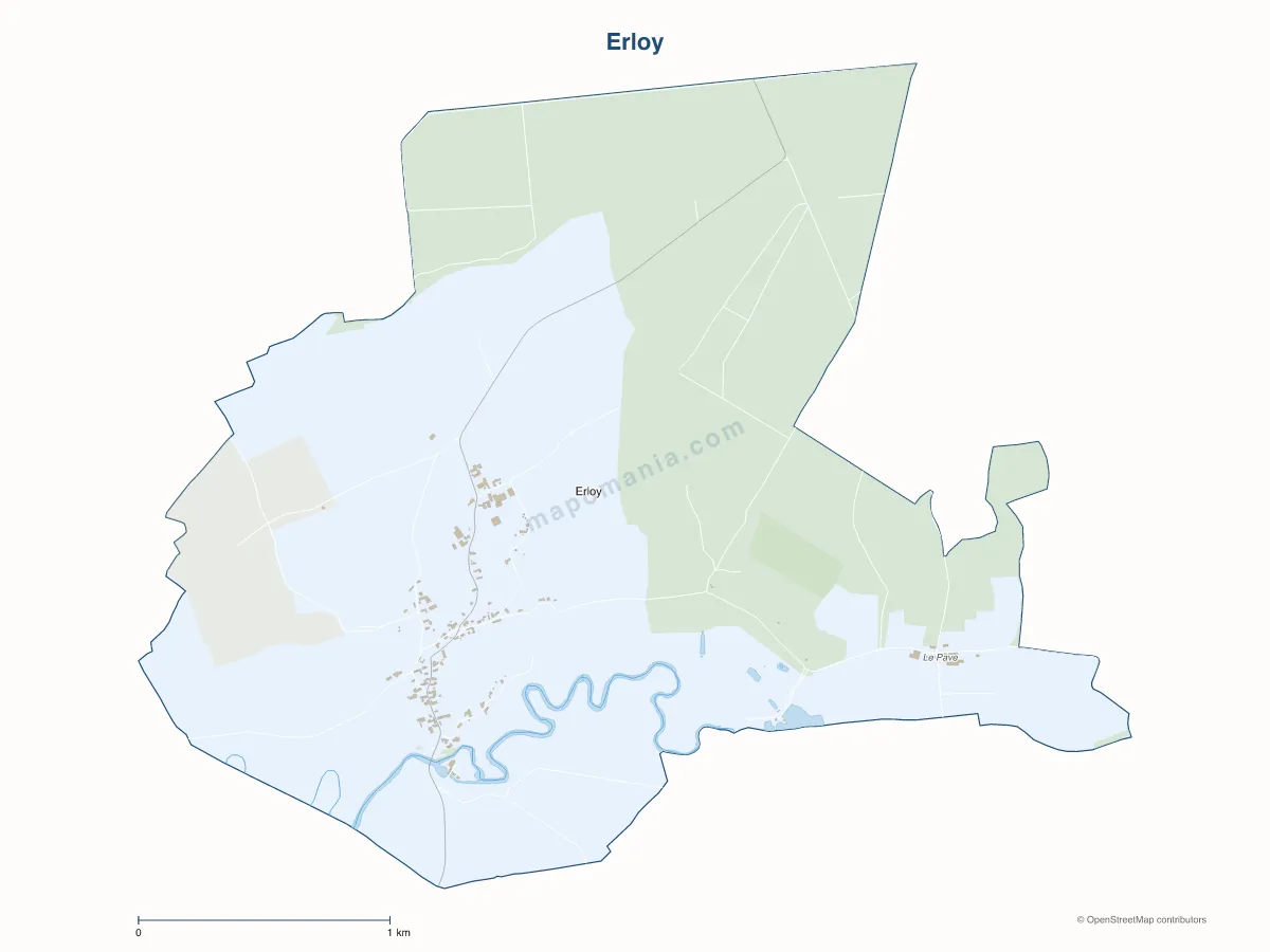 Carte de Erloy à personnaliser