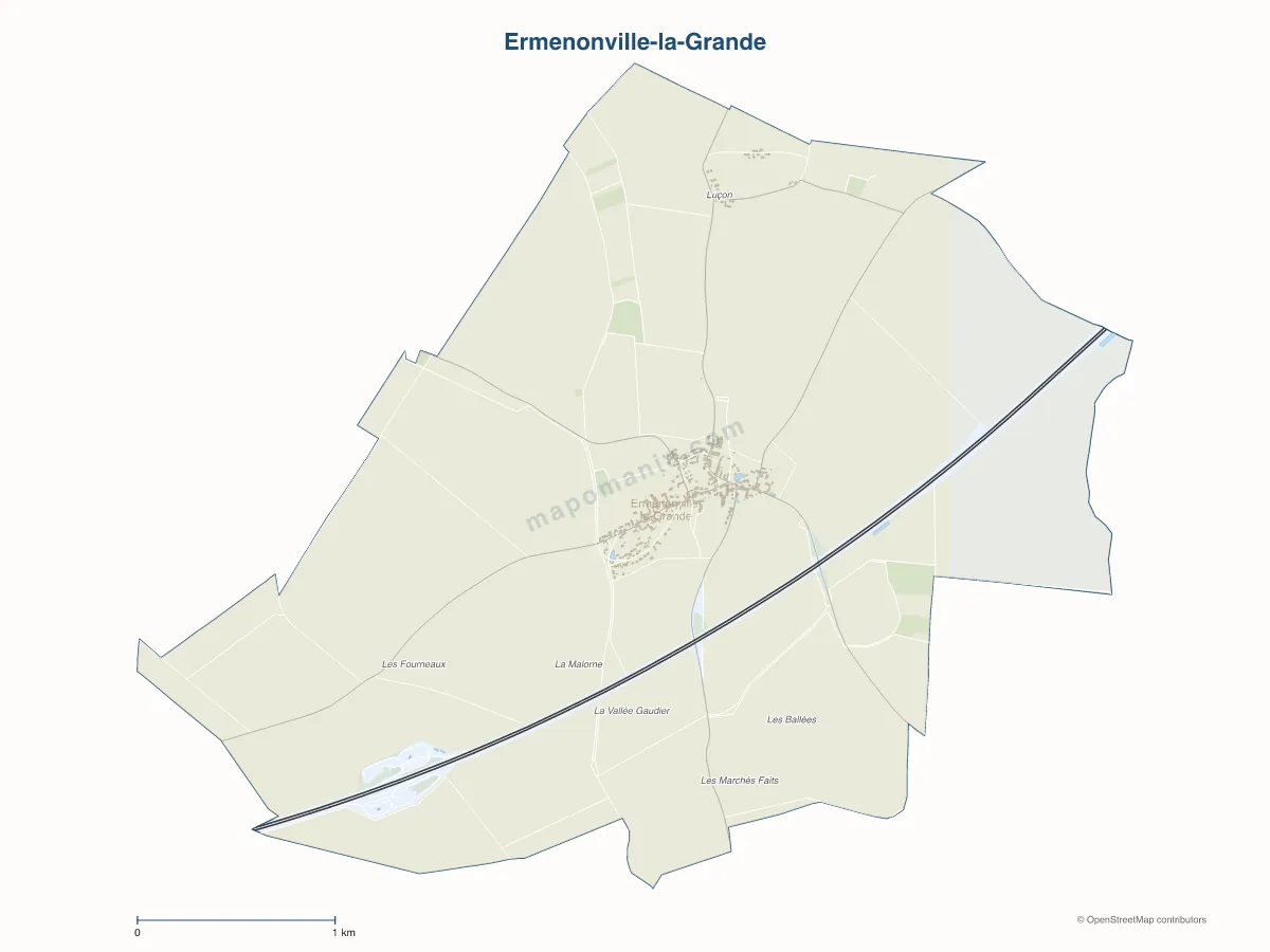 Carte de Ermenonville-la-Grande à personnaliser