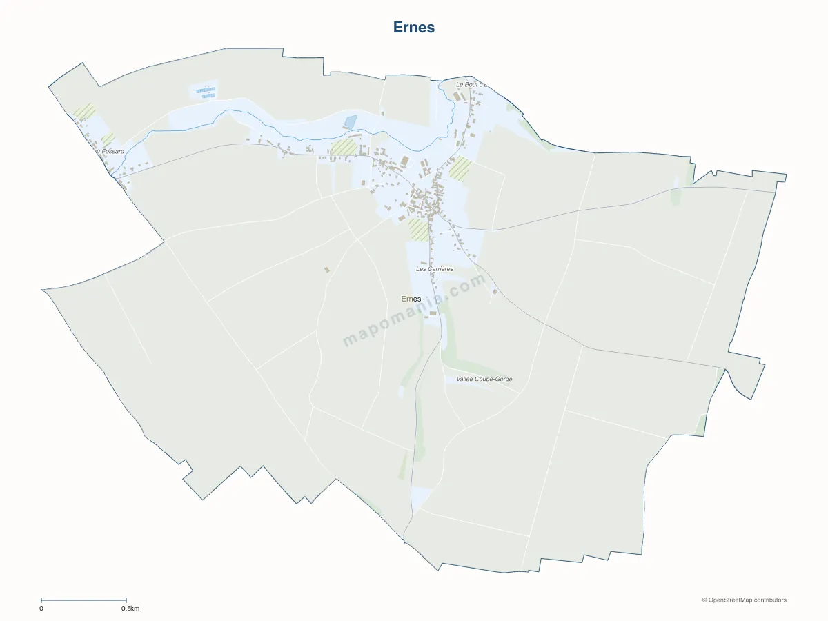 Carte de Ernes à personnaliser
