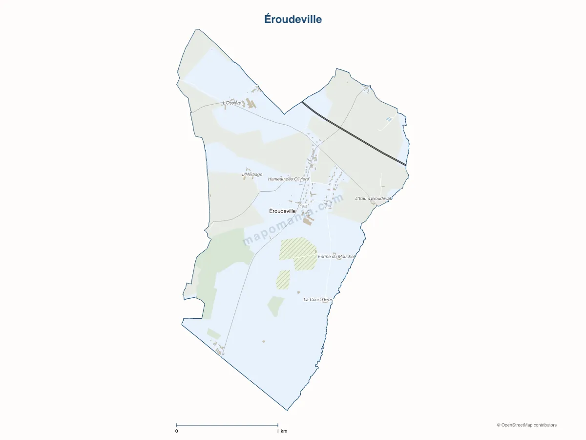 Carte de Éroudeville à personnaliser