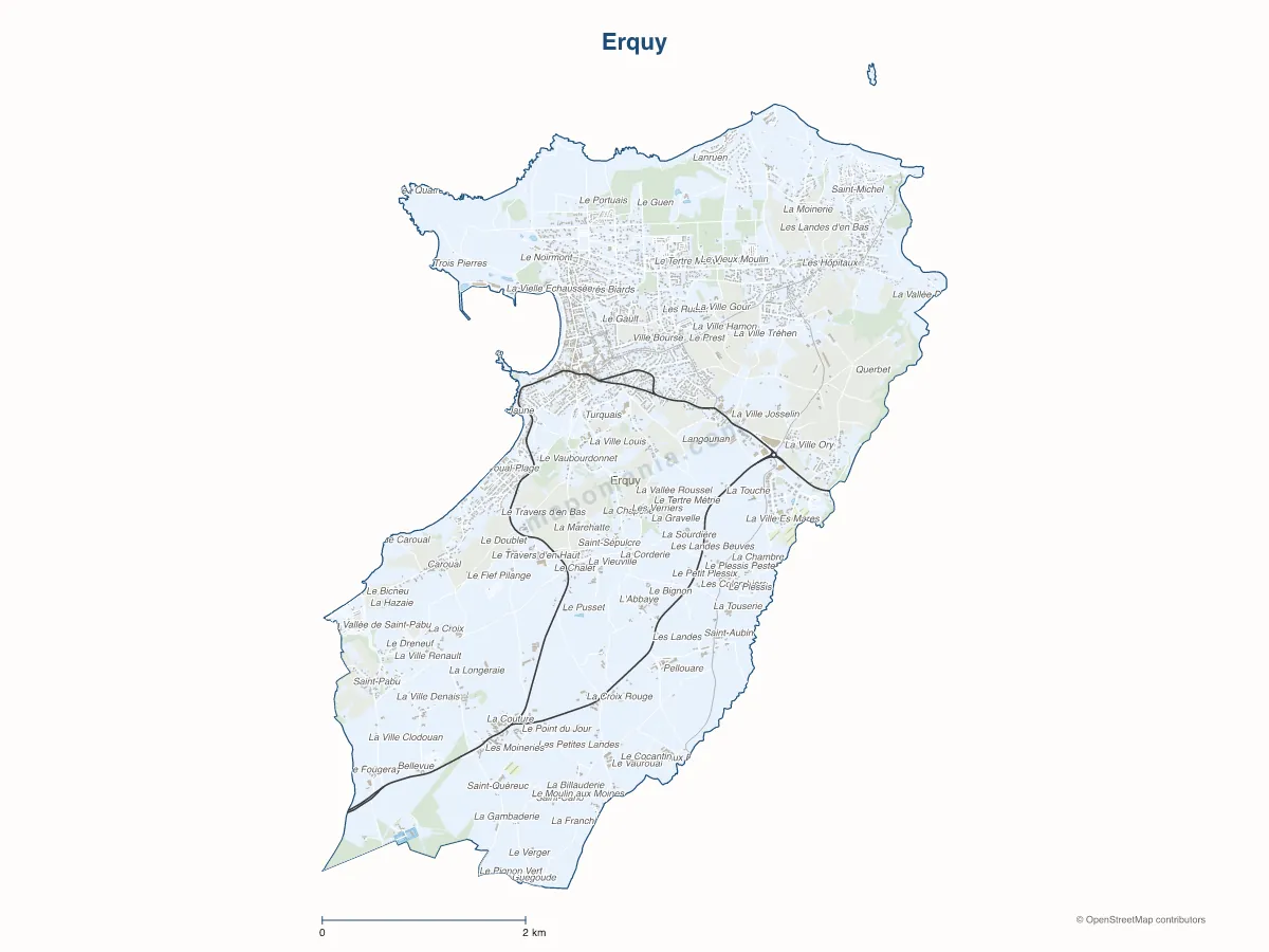 Carte de Erquy à personnaliser