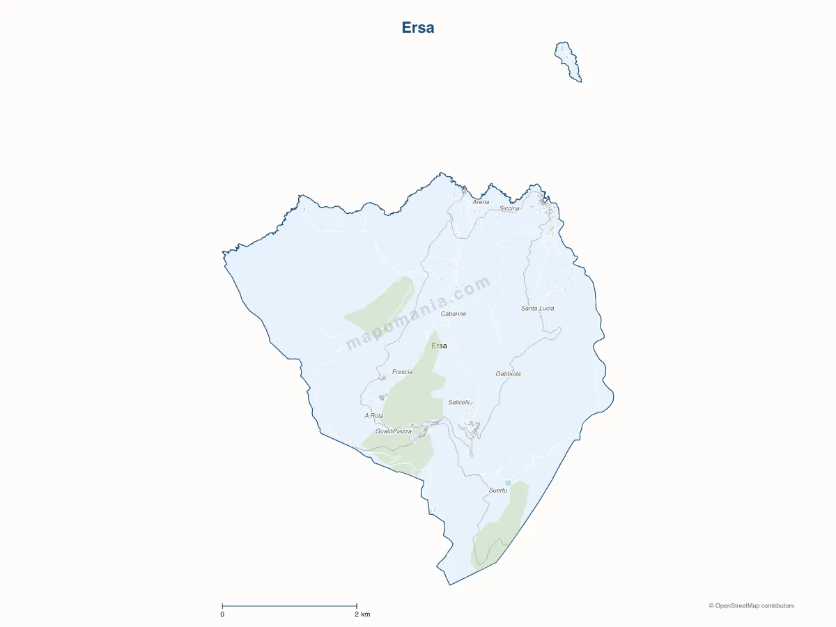 Carte de Ersa à personnaliser