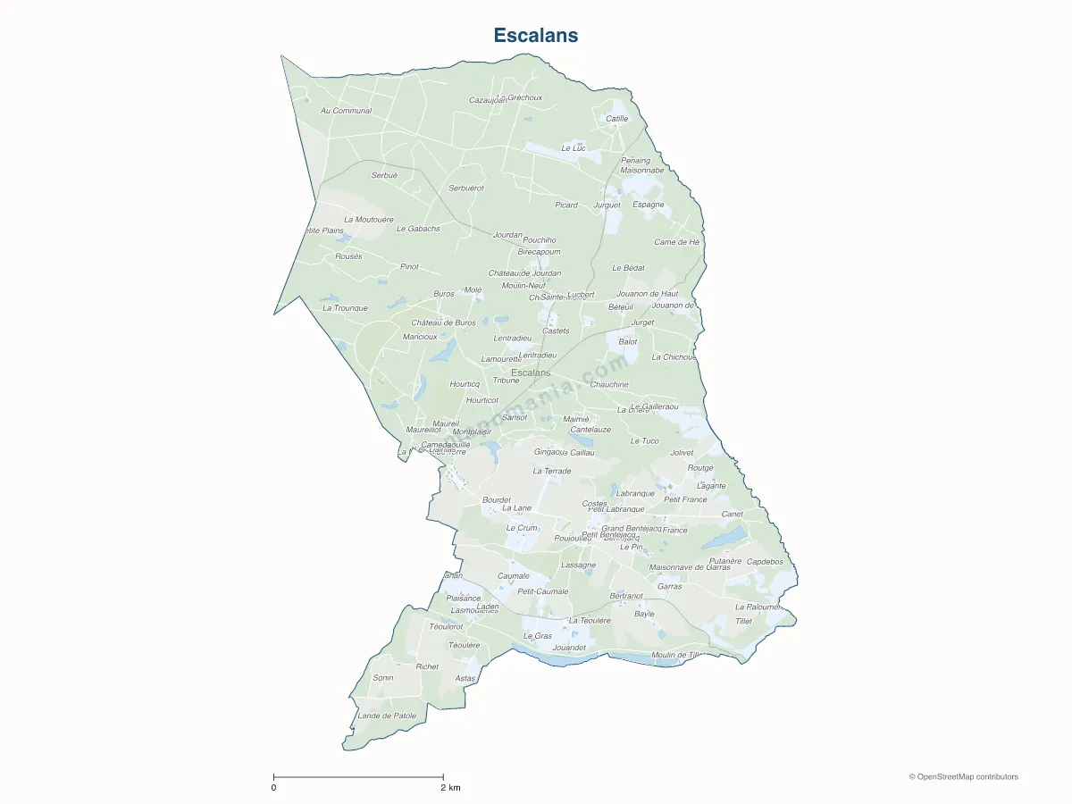 Carte de Escalans à personnaliser