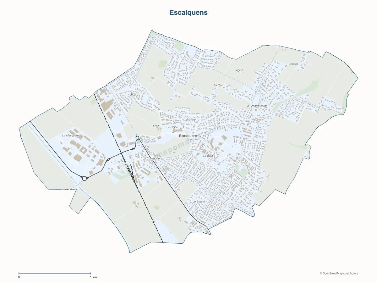 Carte de Escalquens à personnaliser