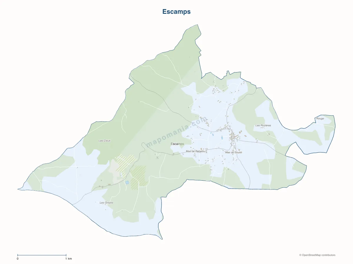 Carte de Escamps à personnaliser