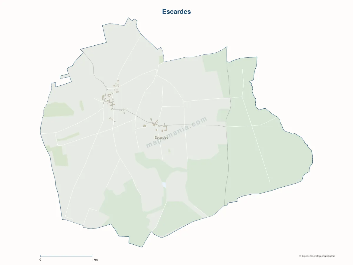 Carte de Escardes à personnaliser
