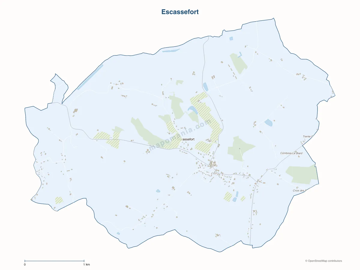 Carte de Escassefort à personnaliser