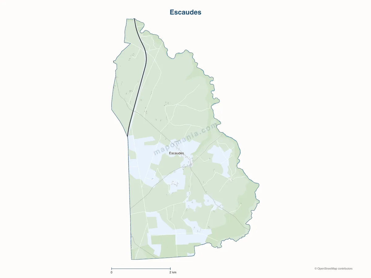 Carte de Escaudes à personnaliser