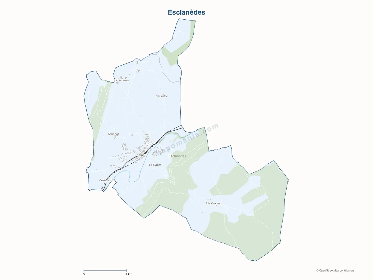Carte de Esclanèdes à personnaliser