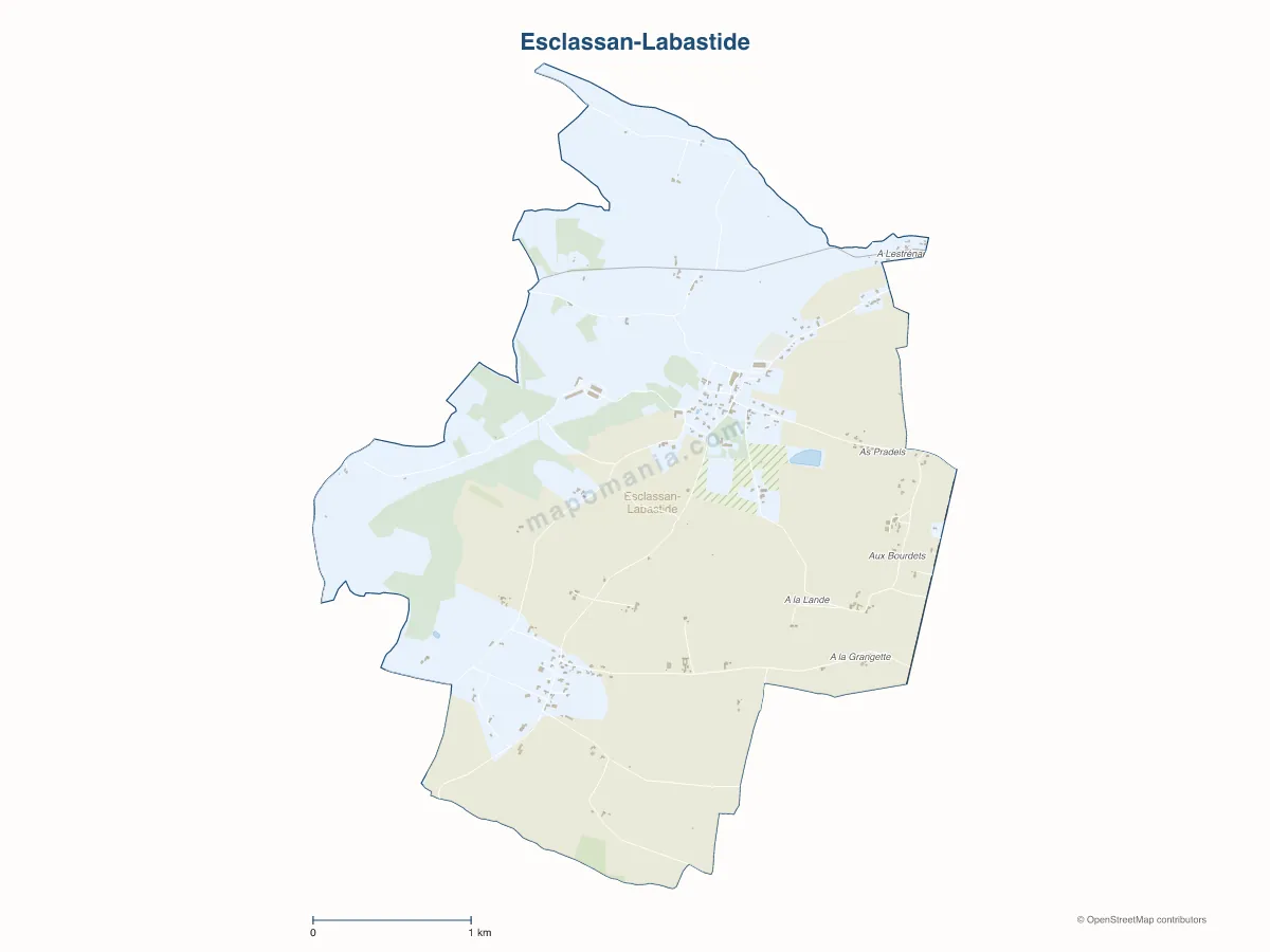 Carte de Esclassan-Labastide à personnaliser