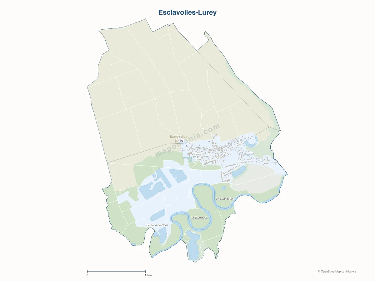 Carte de Esclavolles-Lurey à personnaliser