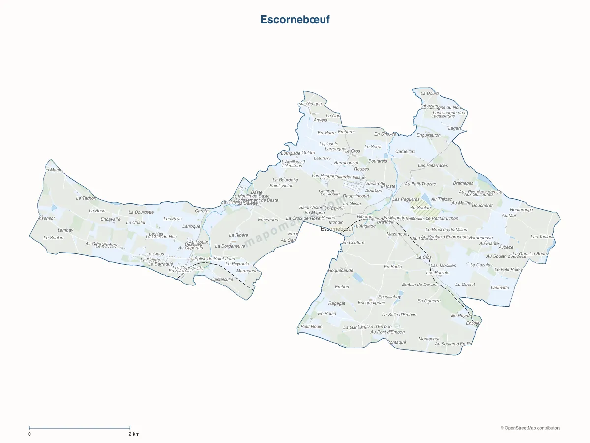 Carte de Escornebœuf à personnaliser