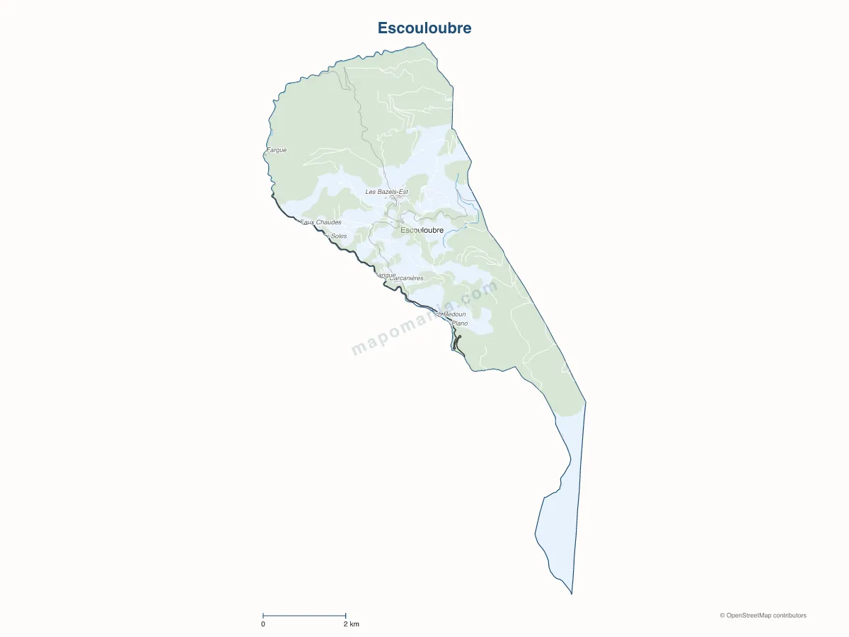 Carte de Escouloubre à personnaliser