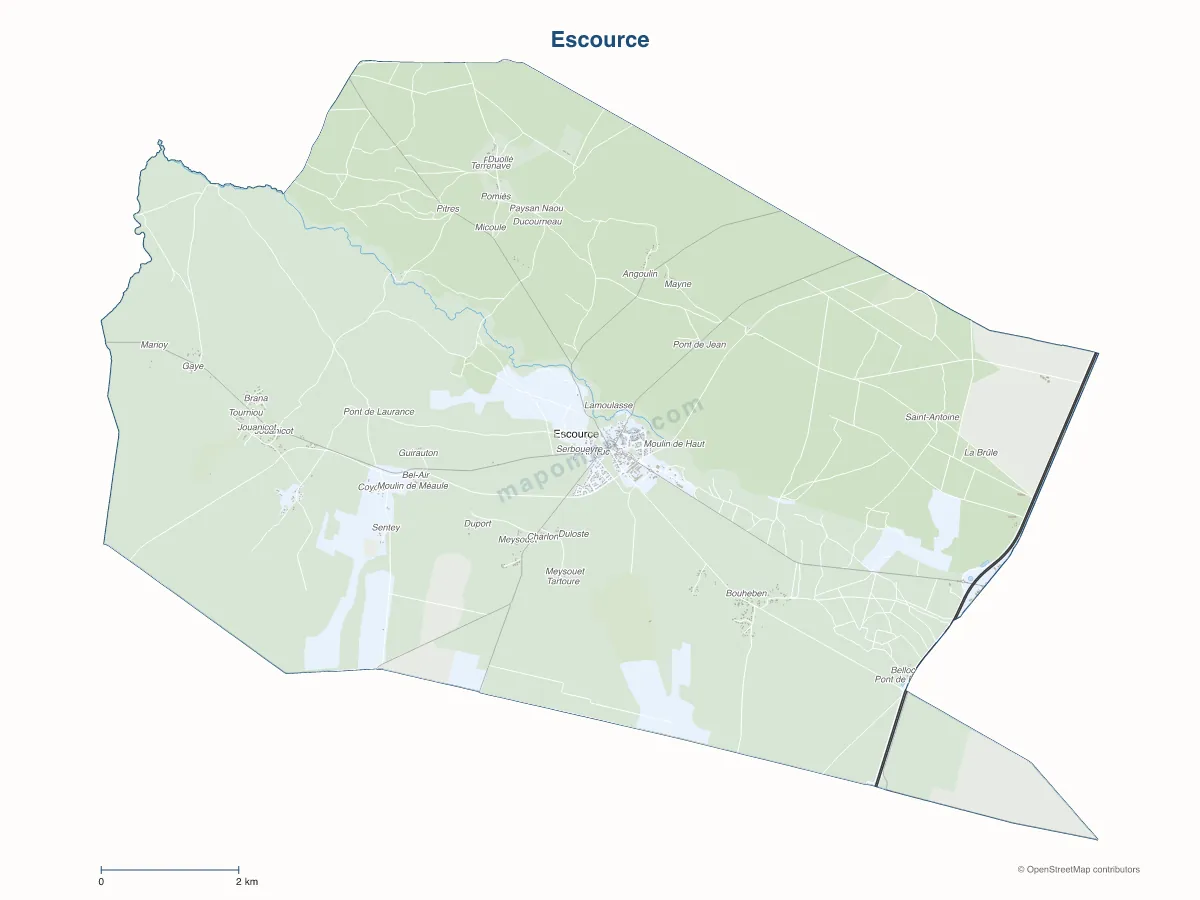Carte de Escource à personnaliser