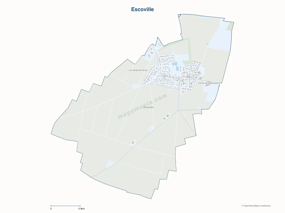 Carte de Escoville à personnaliser