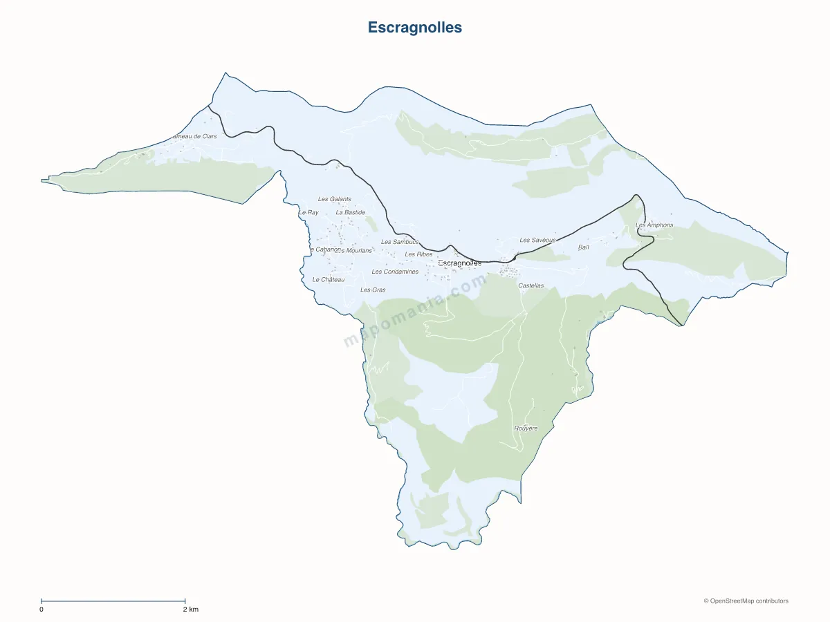 Carte de Escragnolles à personnaliser