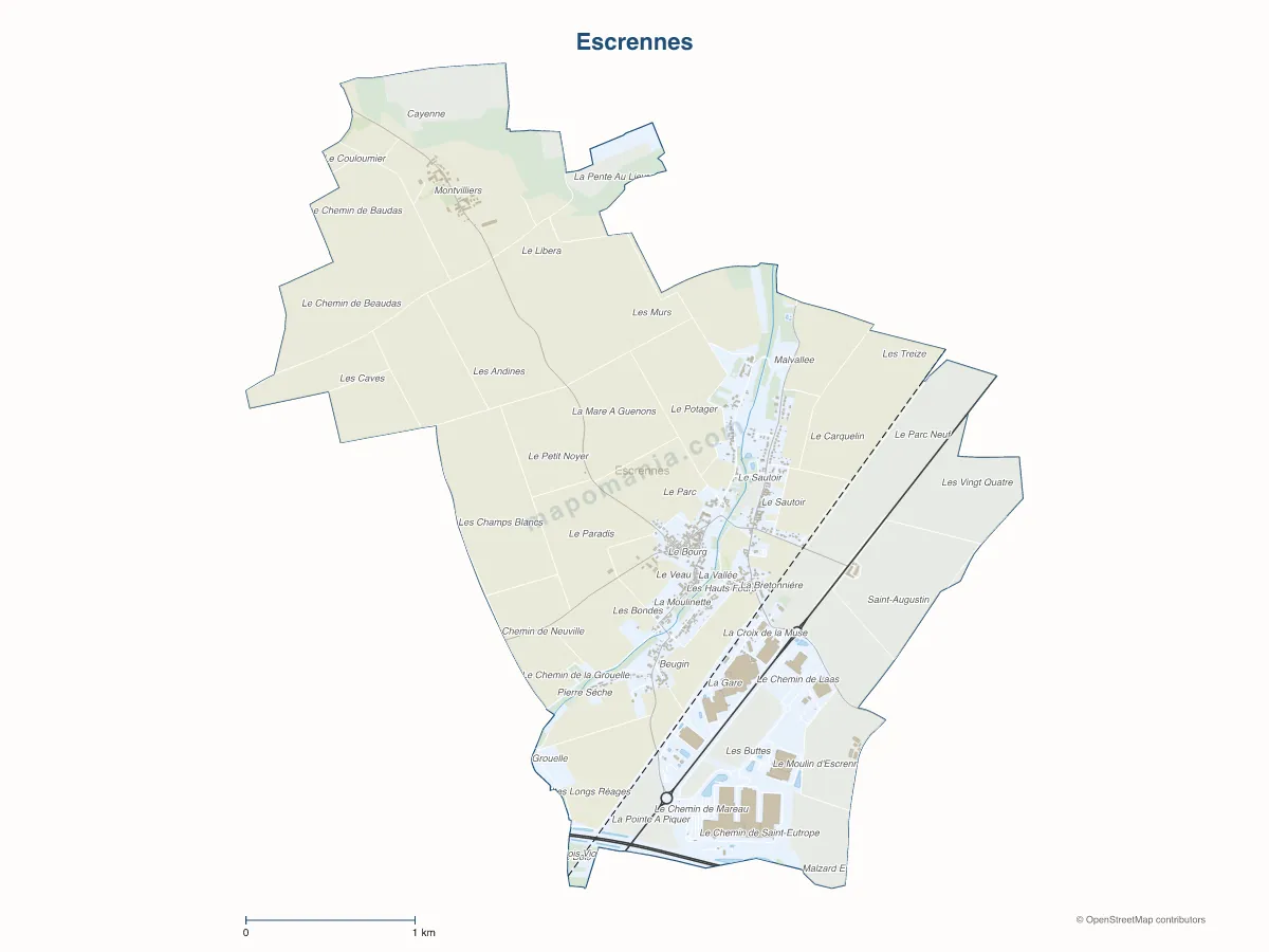 Carte de Escrennes à personnaliser