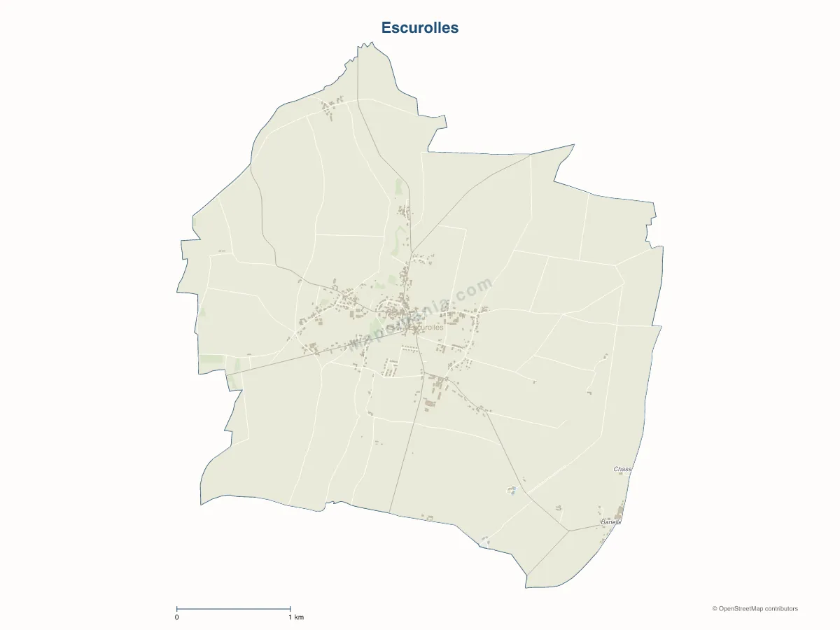 Carte de Escurolles à personnaliser
