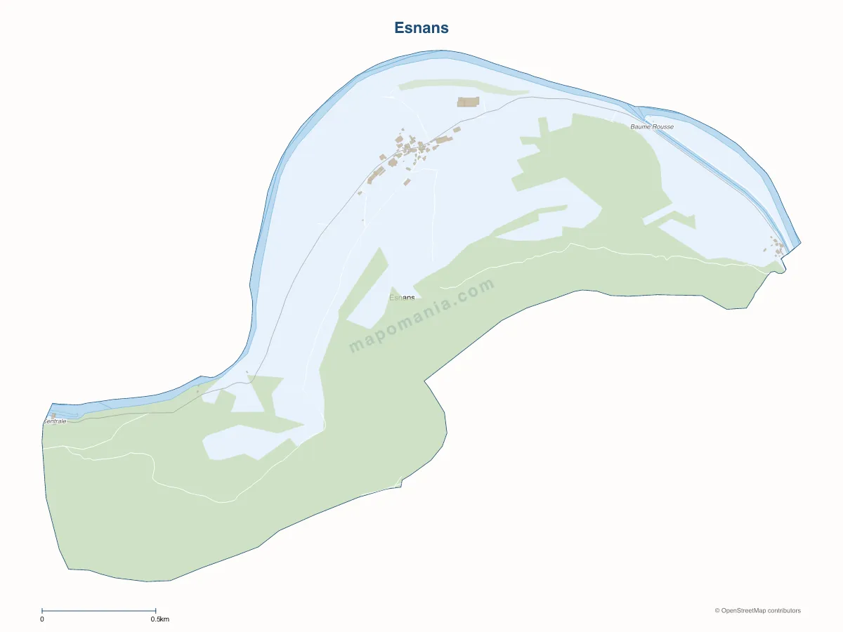 Carte de Esnans à personnaliser