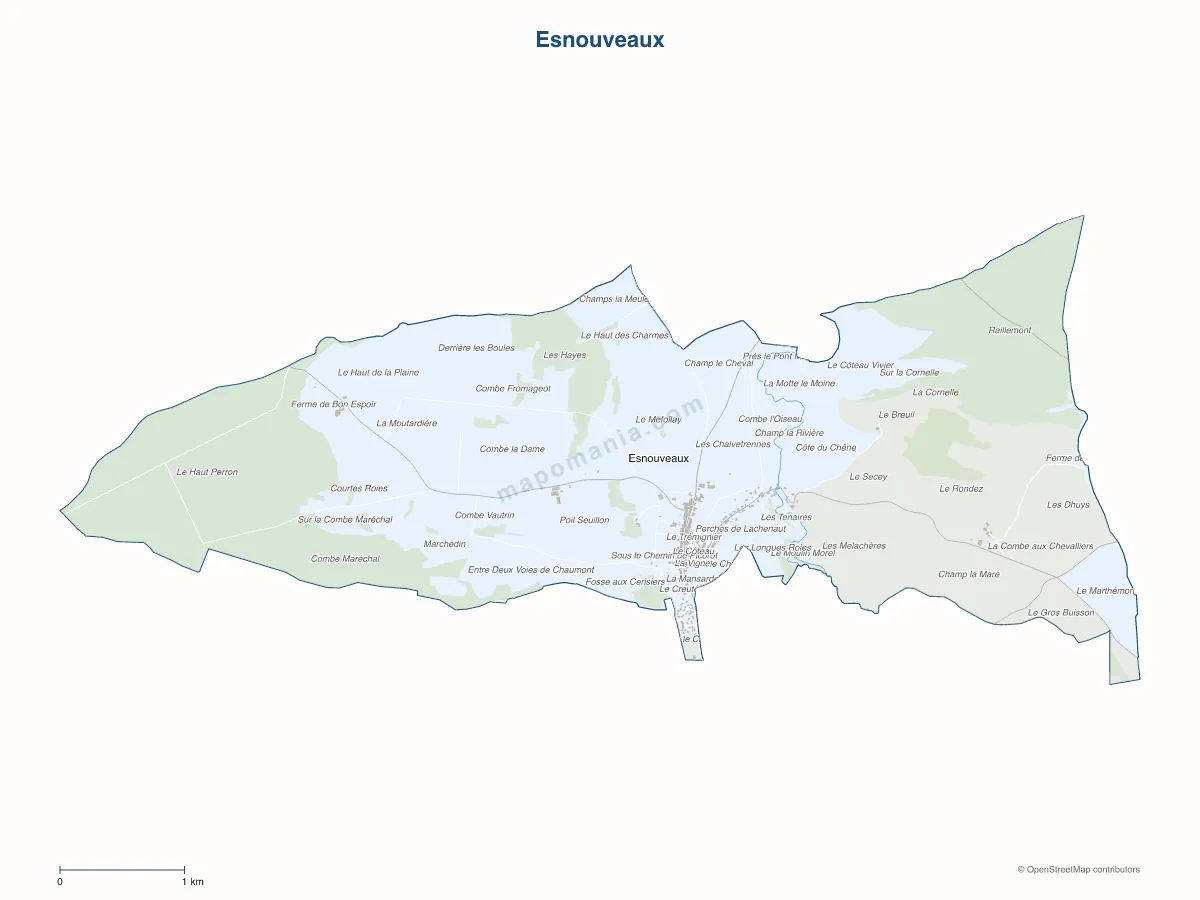 Carte de Esnouveaux à personnaliser