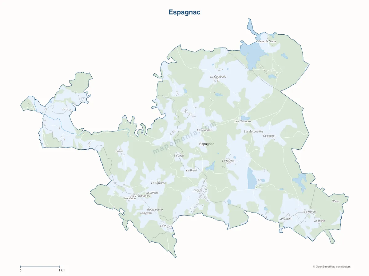 Carte de Espagnac à personnaliser