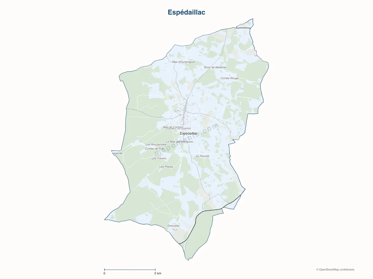Carte de Espédaillac à personnaliser