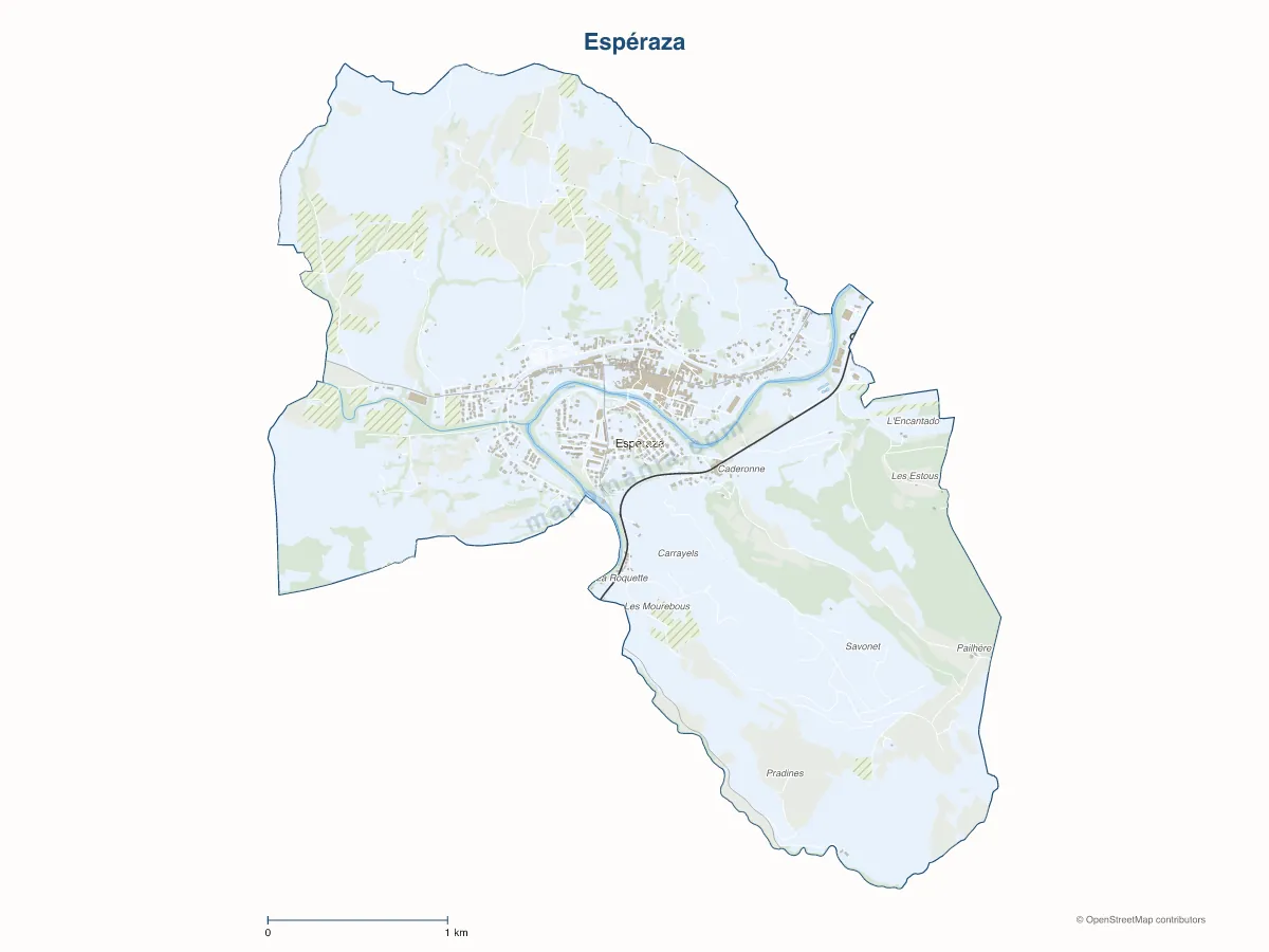 Carte de Espéraza à personnaliser