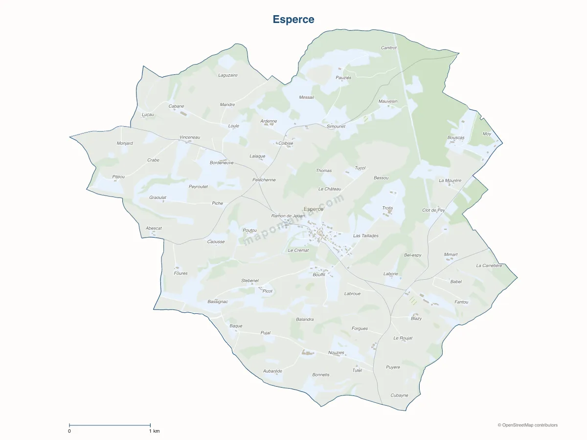 Carte de Esperce à personnaliser