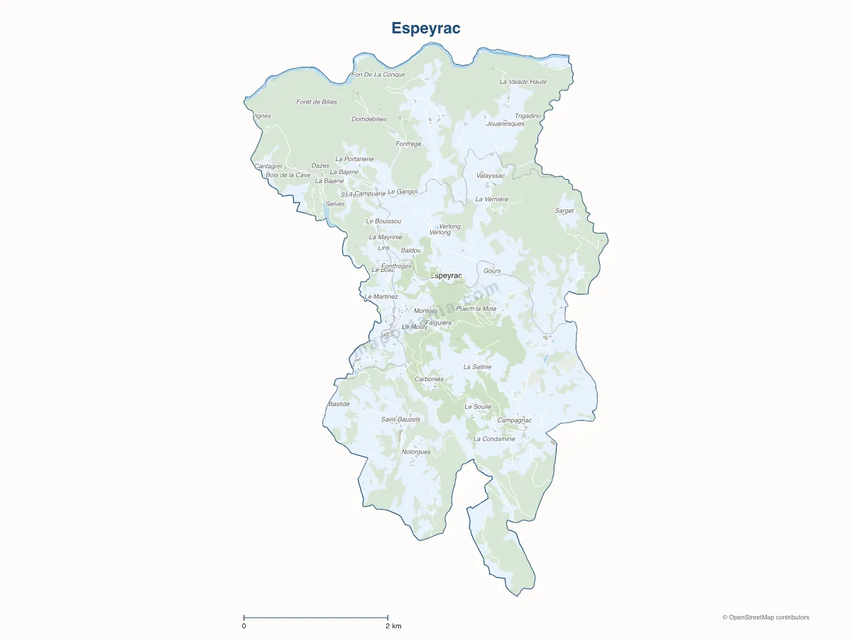 Carte de Espeyrac à personnaliser