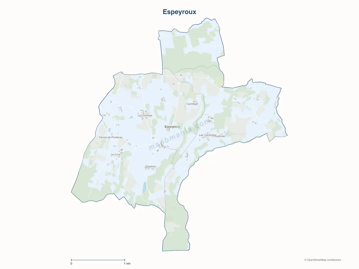 Carte de Espeyroux à personnaliser