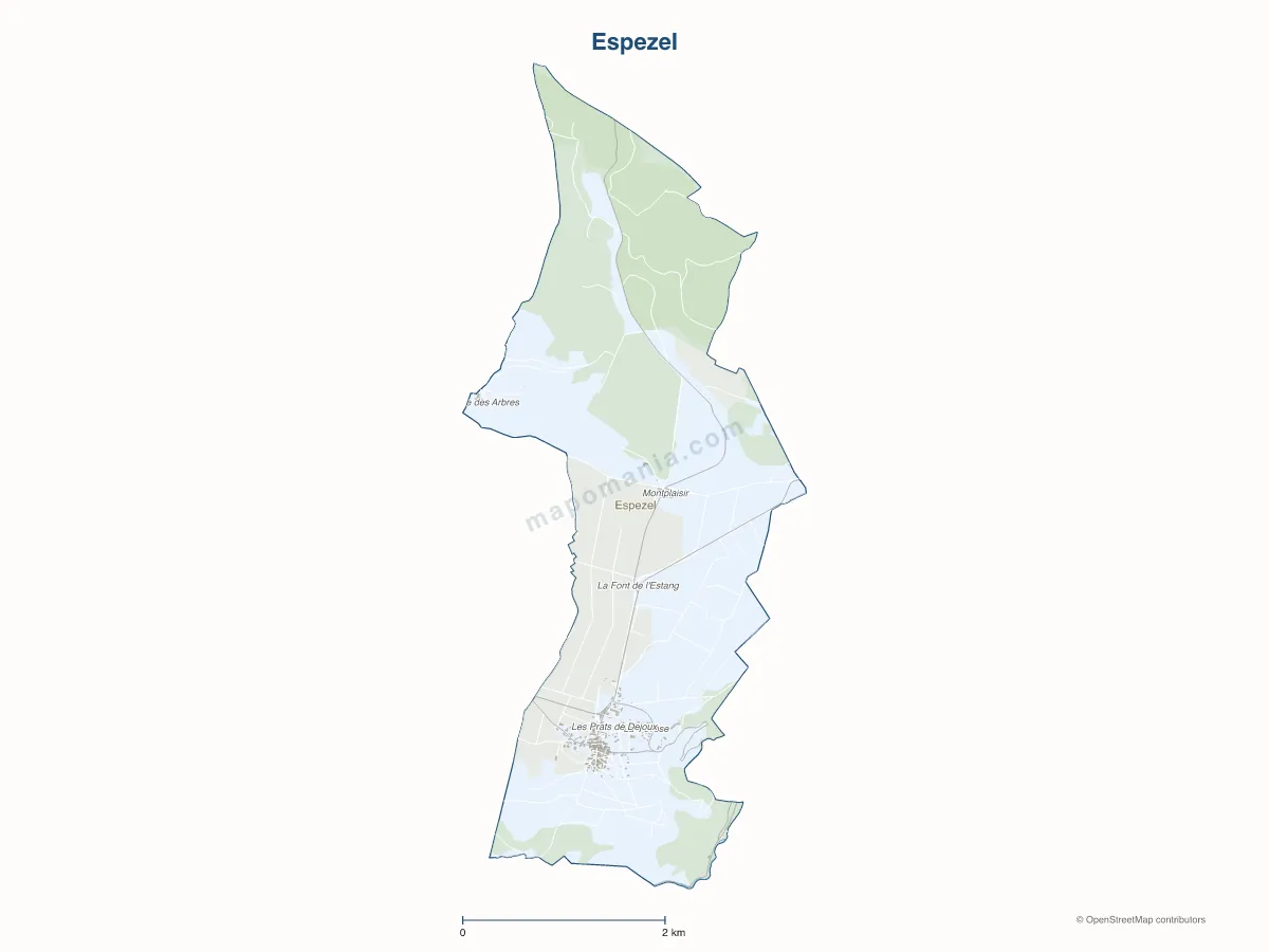Carte de Espezel à personnaliser