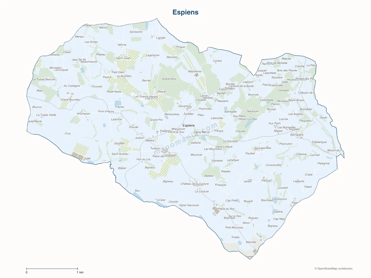 Carte de Espiens à personnaliser
