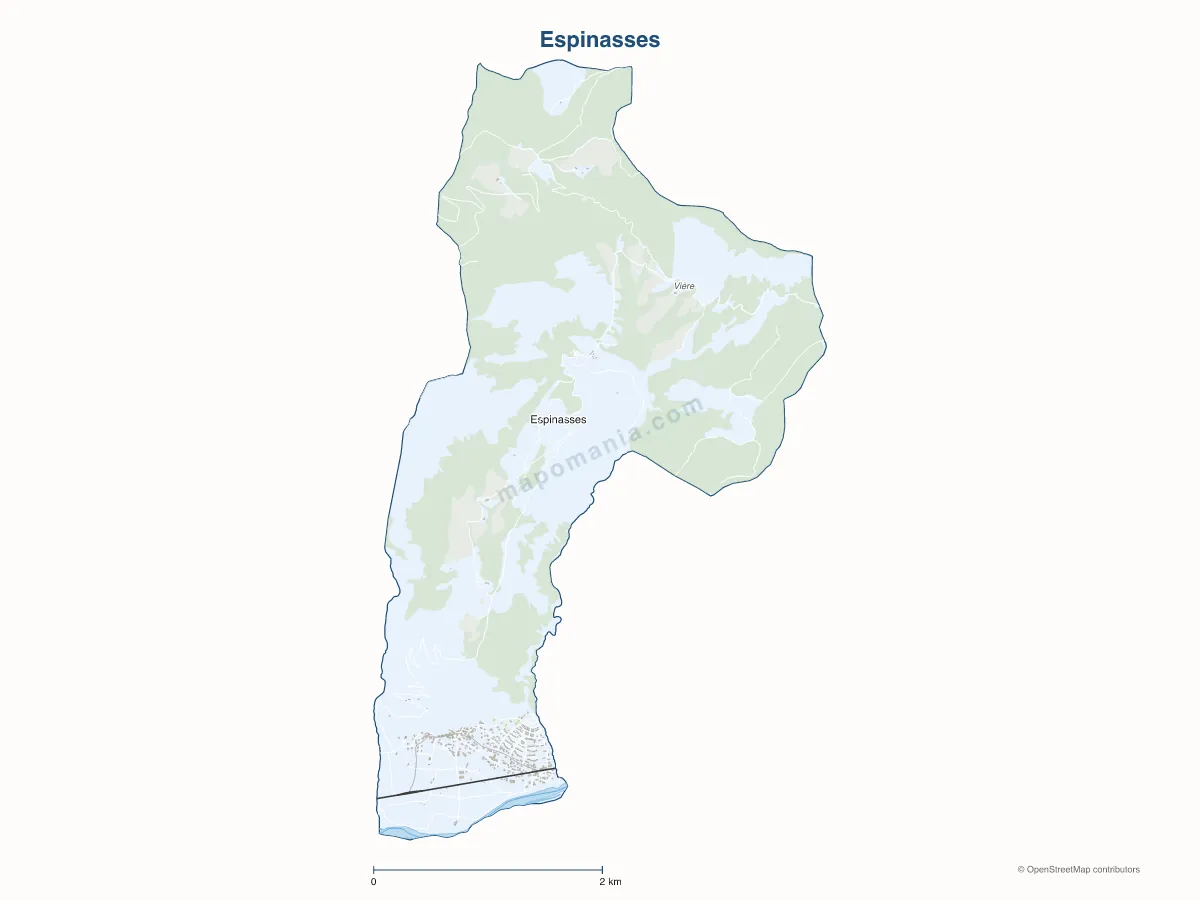 Carte de Espinasses à personnaliser