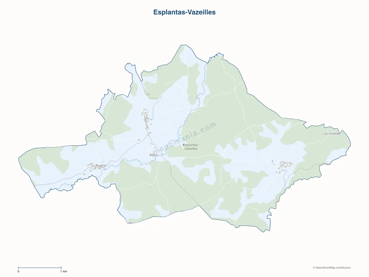 Carte de Esplantas-Vazeilles à personnaliser