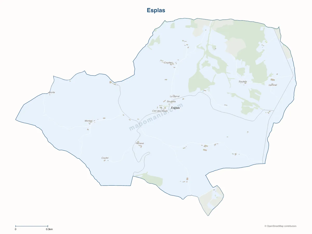 Carte de Esplas à personnaliser