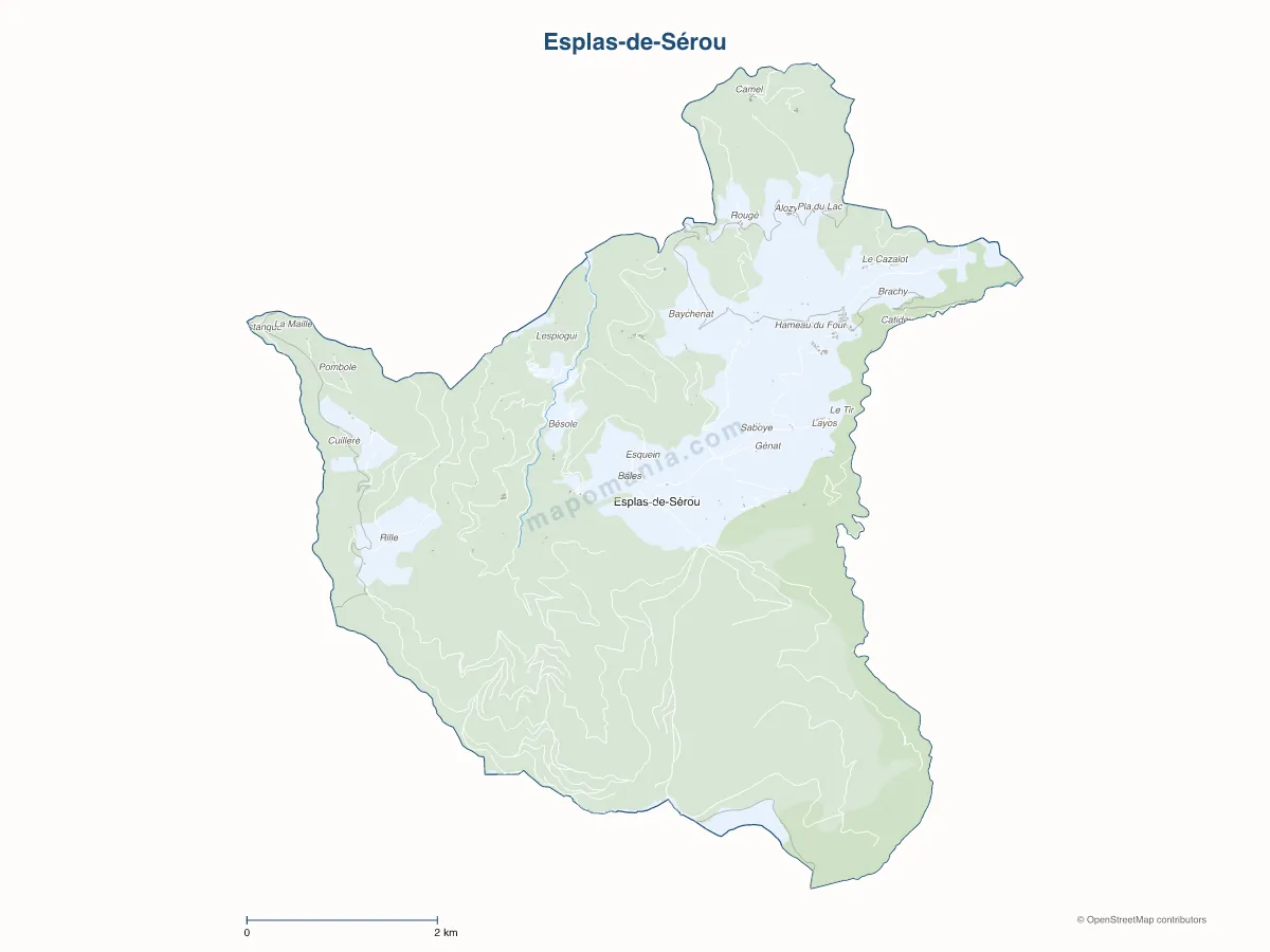 Carte de Esplas-de-Sérou à personnaliser